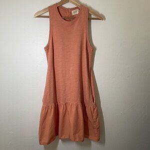 Nation LTD Mini Dress Womens XS Orange Tank Drop Waist Pockets Tiered Harumi